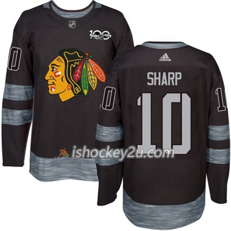 Mænd NHL Chicago Blackhawks Trøje Patrick Sharp 10 1917-2017 100th Anniversary Adidas Sort Authentic